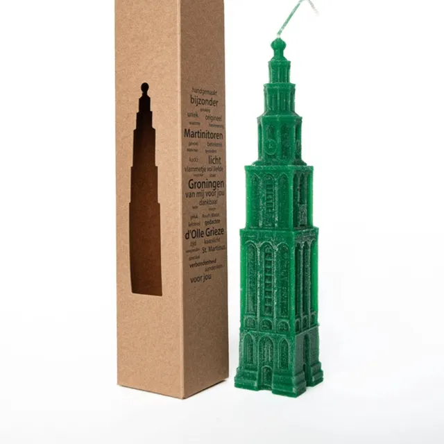 Kaarsen van Torens Martinitoren kaars Groningen - 22 cm - groen