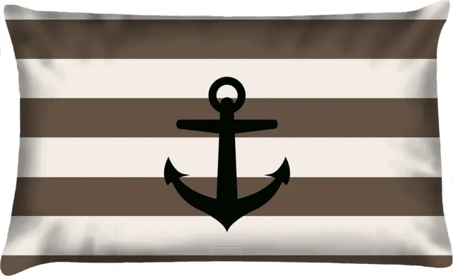 Velits outdoor Buitenkussen Mud Race bruin zwart waterafstotend 40x60cm bootkussen streep anker