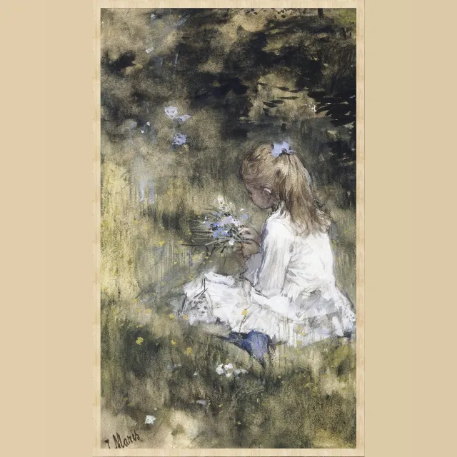 WANDKRAFT Schilderij - Dochter van Jacob Maris - Collectie ART Facsimile - Forex met blanke lijst - 70x118cm Multi