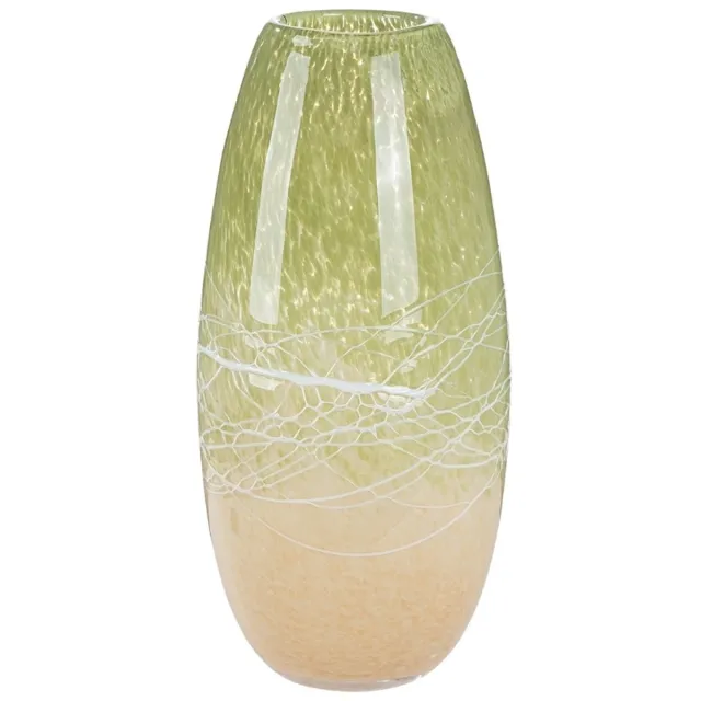 Gilde handwerk Glas Art Vaas groen - zalm