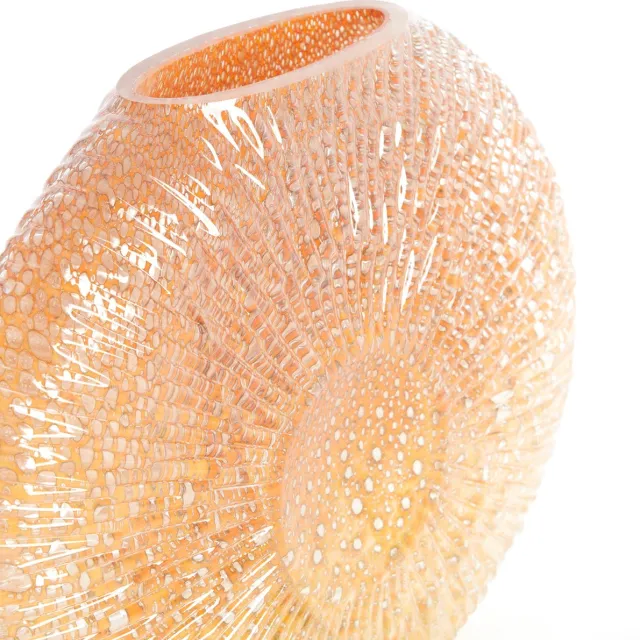Light & Living Light&living Vaas 40,5x11x30,5 cm CONCHA glas perzik Oranje