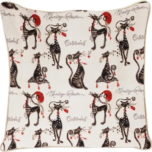Signare Kussenhoes - Catitude - Marylyn Robertson - Katten - Kat - 45 cm Creme
