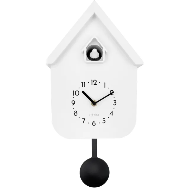 NeXtime Wandklok 21,5x41,5x8,5cm - Pendulum - Koekoek - NeXtime 'Twitter'