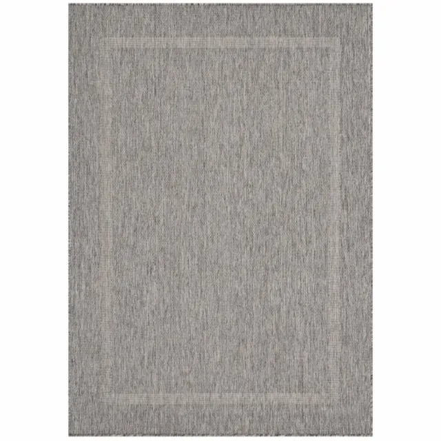 Ayyildiz Relax Vloerkleed – Grijs – Laagpolig Kaderdesign – Voor Binnen & Buiten – 80x150 cm