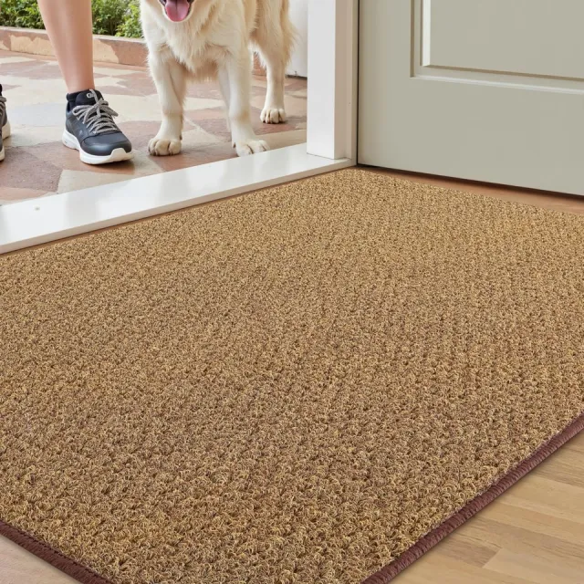 Ibenzoa Fraaie en Praktische Deurmat voor Binnen en Buiten - 60x110cm, Antislip en Wasbaar, Bruin