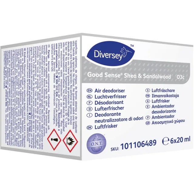 Good Sense navulling voor automatische luchtverfrisser, Shea & Sandalwood, pak van 6 stuks