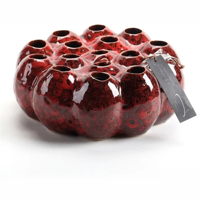Villa Pottery Vaas 'Aruba' (Rood, Versie B)