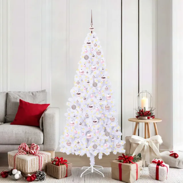 vidaXL Kunstkerstboom Wit 180 cm PVC en staal