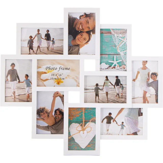 springos Fotolijst - 10 Foto's - Collage - Staand/Liggend - 48,5 x 53 cm - Wit