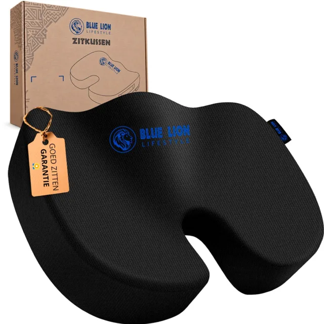 Blue Lion Lifestyle Blue Lion Zitkussen orthopedisch & ergonomisch - stuitkussen - wigkussen - ergonomisch zitkussen - ringkussen - traagschuim - stuitje