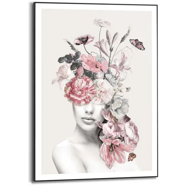 Reinders Schilderij Bloemenvrouw - 70 x 50 - Hout - REINDERS Bloemenvrouw Zwart