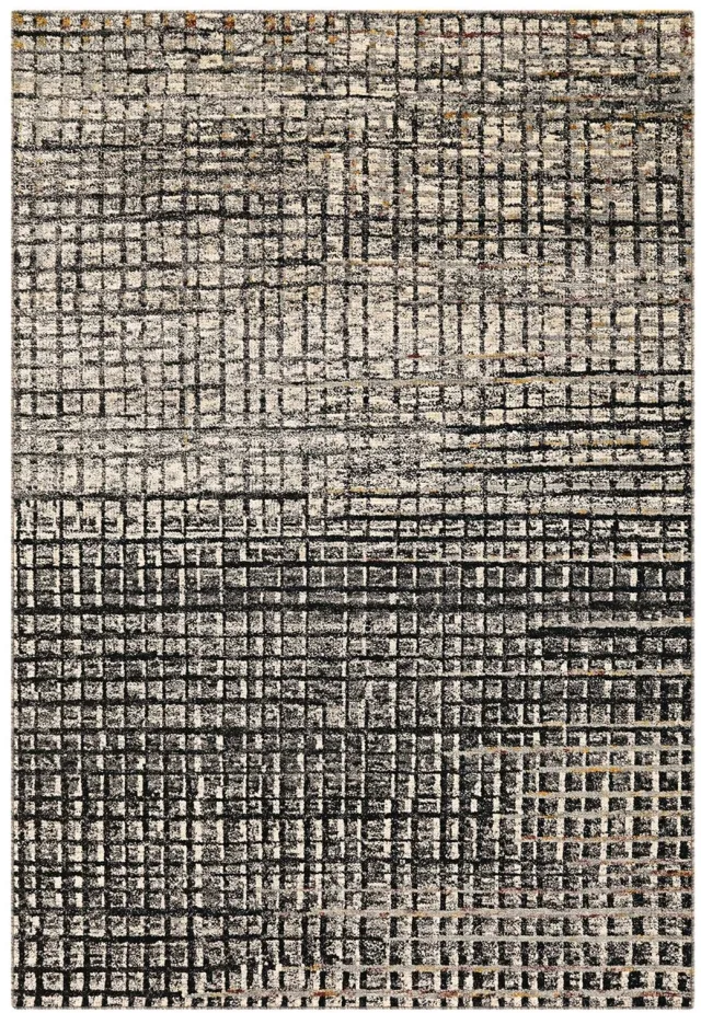 Dutch XXL Zijden Vloerkleed | Tapijt | Topaz | Raster | Grijs/Zwart | 170x240 cm