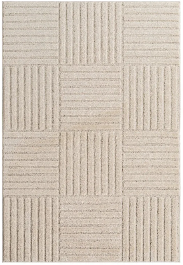 Dutch XXL Japandi Vloerkleed | Tapijt | Art | Blokken | Crème | 80x150 cm