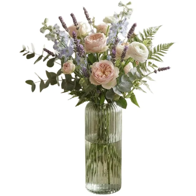 Bellatio Design Bloemenvaas - lichtgroen - tansparant glas - 9 x 20 cm - vaas