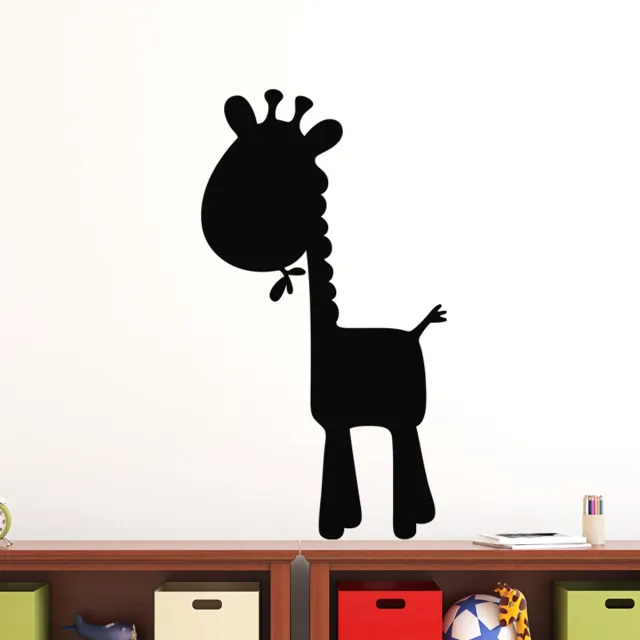 Ambiance Sticker Schoolbordsticker - uitwisbare zelfklevende muurstickers - GIRAFFE KARIKATUUR - 135x75cm Multi color