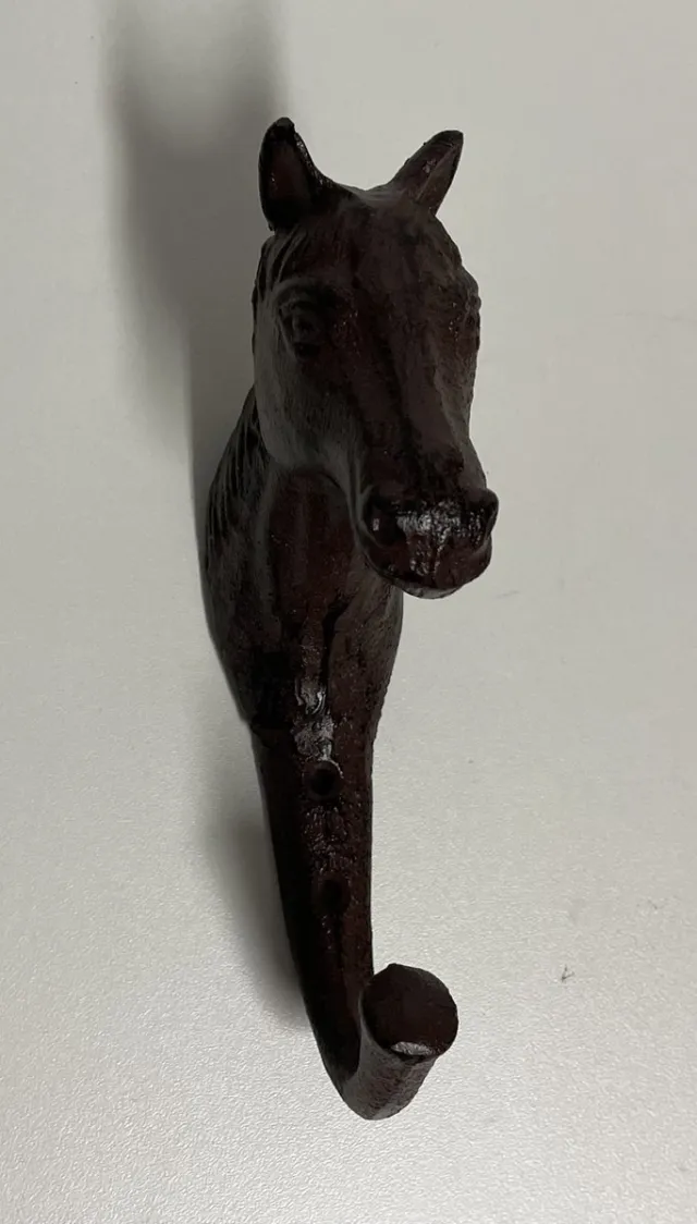 HB Ruitersport Haakje / kapstok paard gietijzer bruin