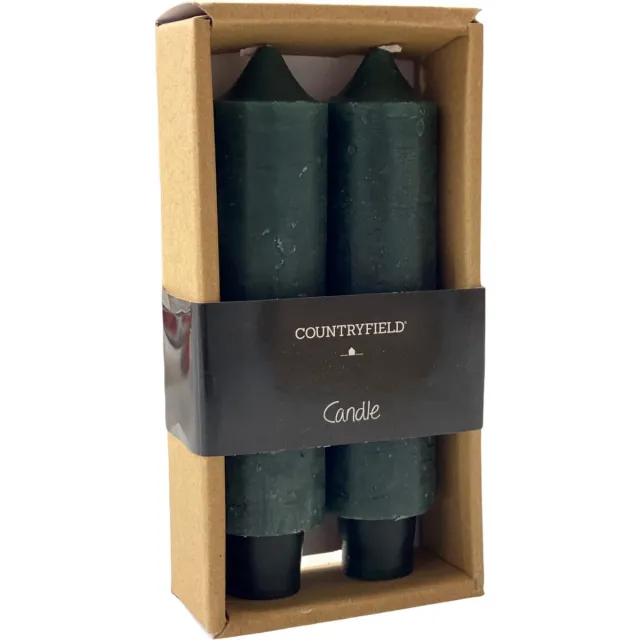 Countryfield Set van 2 kaarsen Countryfield 15,5 cm | Donkergroen