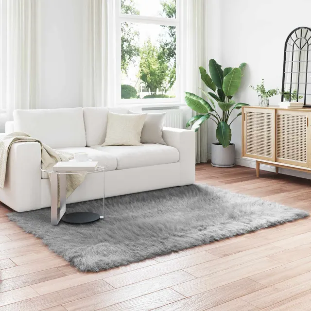 vidaXL Tapijt van imitatie TAFALLA Grijs 140 x 200 cm Polyester, foto 2