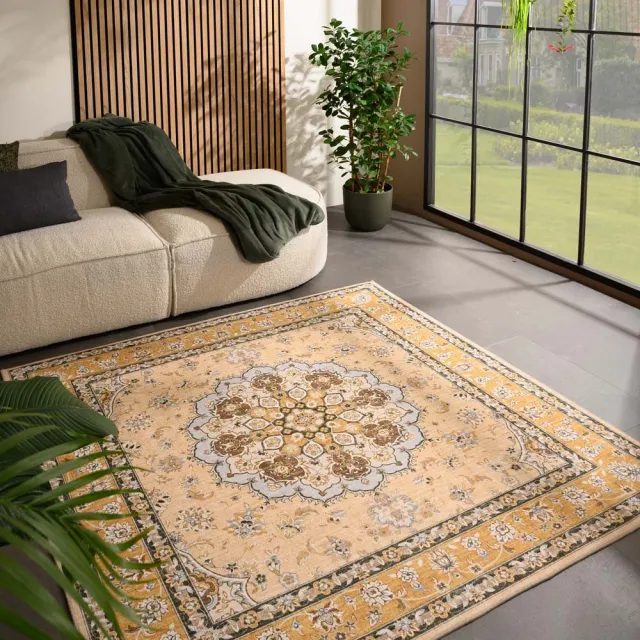 Heritaged Vintage buitenkleed vierkant - Valenca Nova geel 200x200