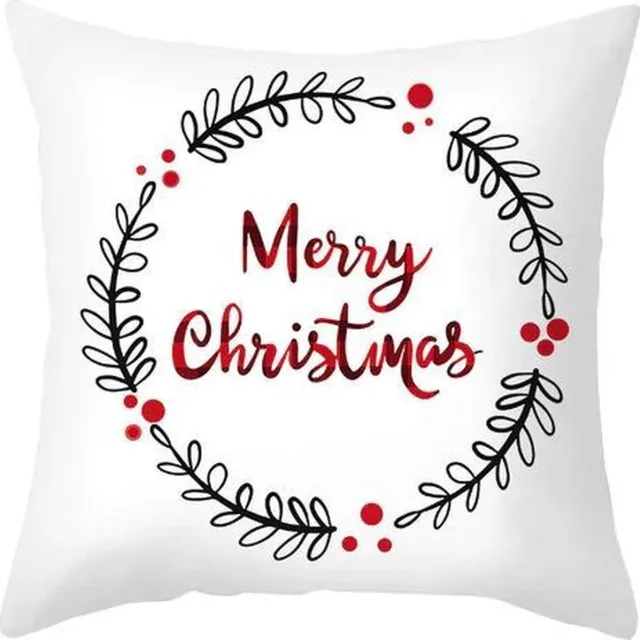 Grand Christmas Kerst Kussenhoes - Kerst Decoratie - Kussenhoes Kerst - Kerst kussensloop 45x45 cm - Merry Christmas X-Mas Wit - Merry Christmas Cirkel