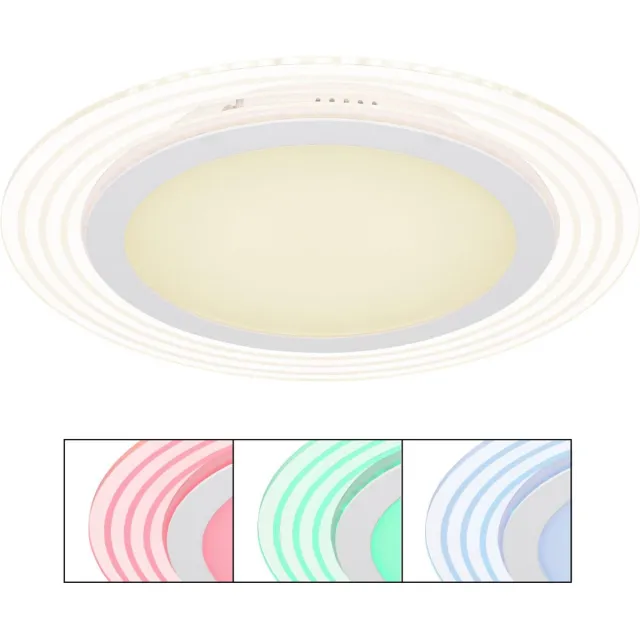 Globo Lighting Plafondlamp woonkamerlamp eetkamerlamp slaapkamerlamp ganglamp, metaal kunststof acryl, afstandsbediening dimbaar CCT, 35W 1400Lm 2700-6500K, D 40 cm Wit