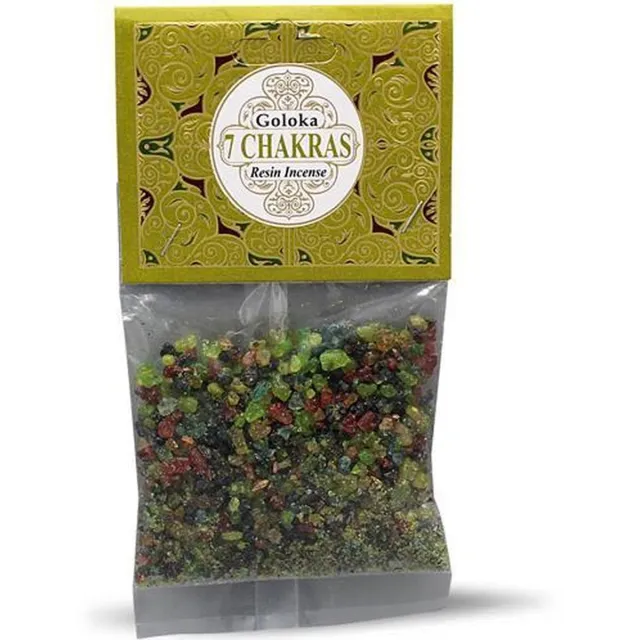 Goloka 7 chakra's - Chakra - Wierookhars - Resin incense - wierookkorrels - zakje 30 gram