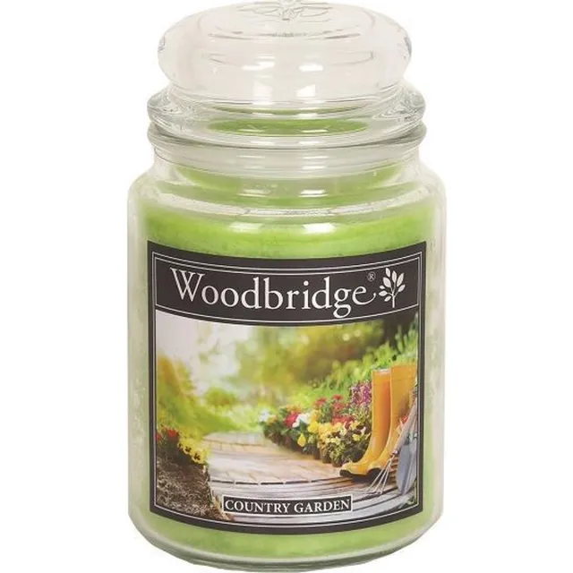 Woodbridge Country Garden 565g Large Candle met 2 lonten groen