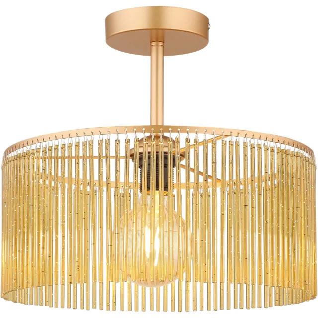 Globo Plafonniere - goud - LEEDS - glas - Ø 35cm - E27 - 63080145 - Globo