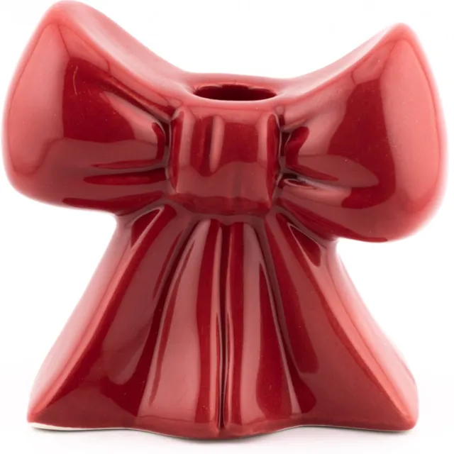 Homebound by Kolony Aardewerk kaarsenstandaard bows burgundy Rood