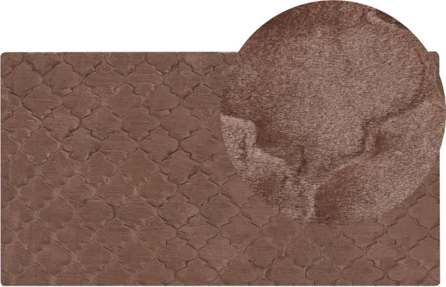 Beliani GHARO - Hoogpolig vloerkleed - Bruin - 80 x 150 cm - Polyester