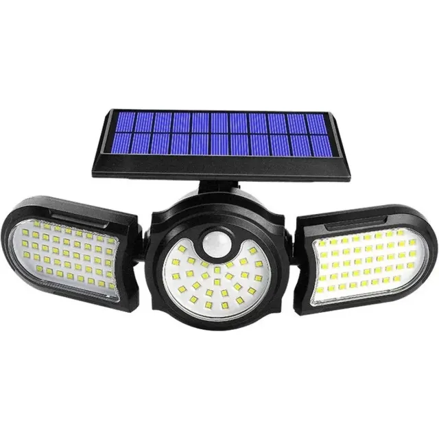 Luminart Buitenlamp met bewegingssensor op Zonne Energie – Solar Buitenbeveiligingslamp – Dag Nacht Sensor – 112 LEDS – Zwart
