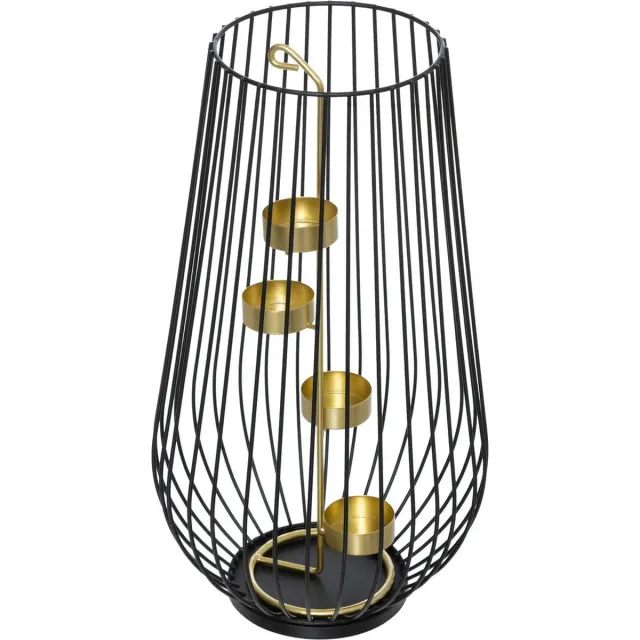 Fééric Lights and Christmas Kerstdecoratie spiraal kandelaar - 4 kaarsen - Ø20xH35cm - Goud