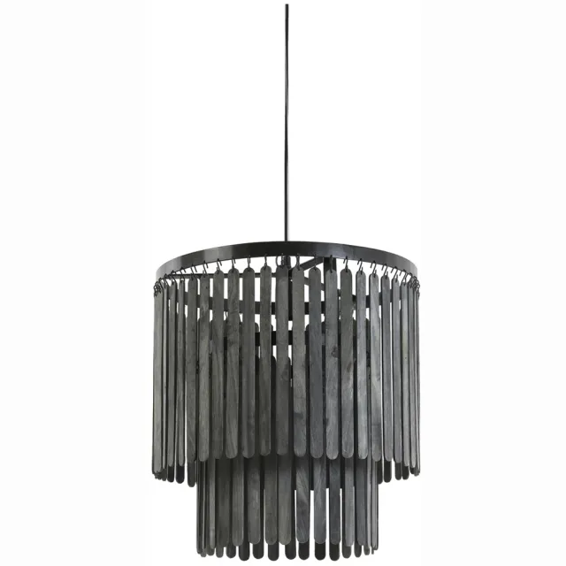 Light & Living Hanglamp Gularo hout mat zwart