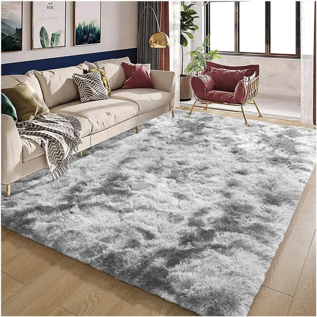 Allecto Plus Hoogpolig vloerkleed 80x160 cm wasbaar - Modern, antislip tapijt voor woonkamer en slaapkamer - Groot formaat - Lichtgrijs. Any