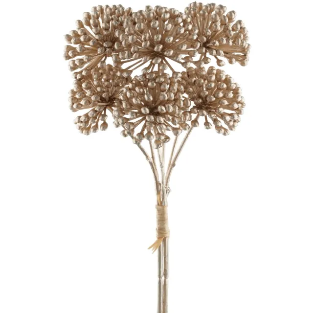 Gasper kunstbloem allium bundel champagne metallic 26 cm