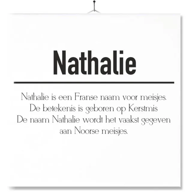 MC Living Tegel Met Opdruk | Betekenis | Kado | Cadeau | Met Naam - Nathalie Multi-Color