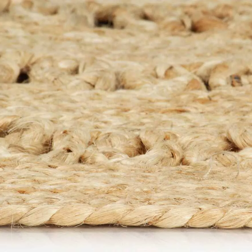 vidaXL Vloerkleed handgemaakt 90 cm gevlochten jute bruin, foto 3