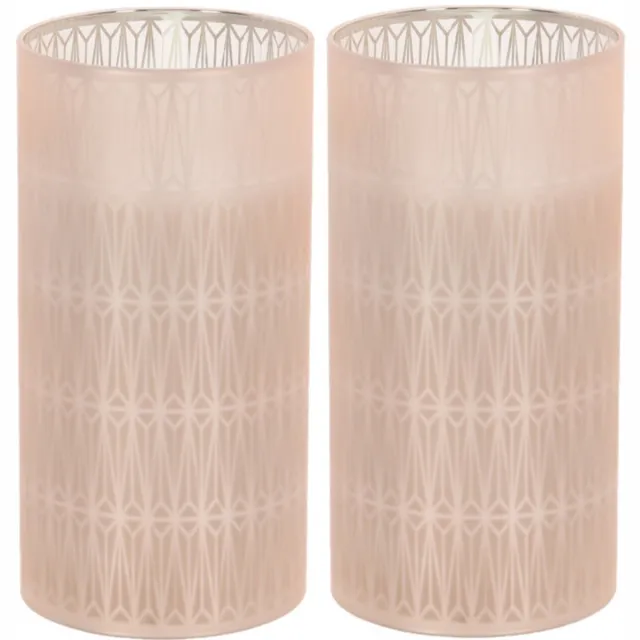 Home & Styling luxe LED kaars - 2x - in glas - warm wit - D7,5 x H15 cm - Stompkaarsen - Sfeer kaarsen