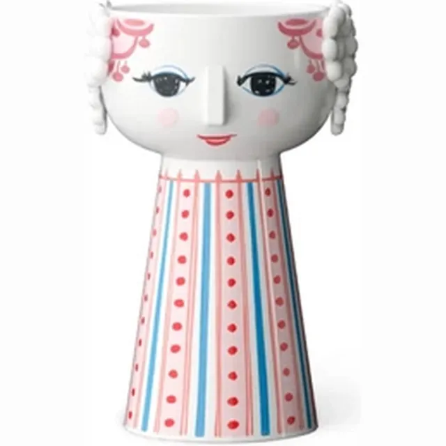 Bjørn Wiinblad Eva kandelaar H14cm D9cm dusty red Rood