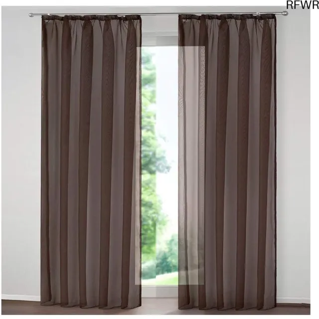RFWR Elegante doorschijnende voile gordijnen met 2 panelen voor slaapkamer, woonkamer en balkon, 140x145 cm Multicolour