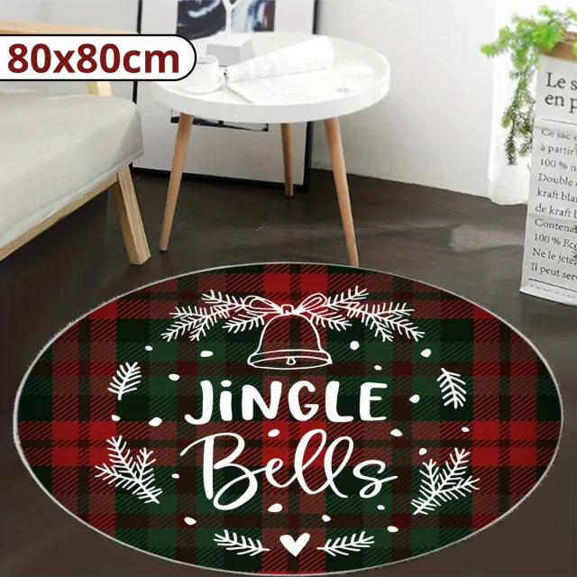 Nivard Kerstboomkleed - Kerstboom Mand - Kerstboomrok Voor Kunstboom - Kerstboomrok - Kerstboomring - Kerstrok - Kerstboomdeken - Kerstkleed - Rond 80cm Rood/Zwart/Groen