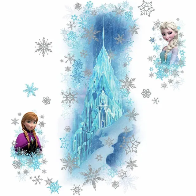 RoomMates Disney Frozen Ice Palace with Else and Anna - Muursticker - 13x46 cm - Multi Full color