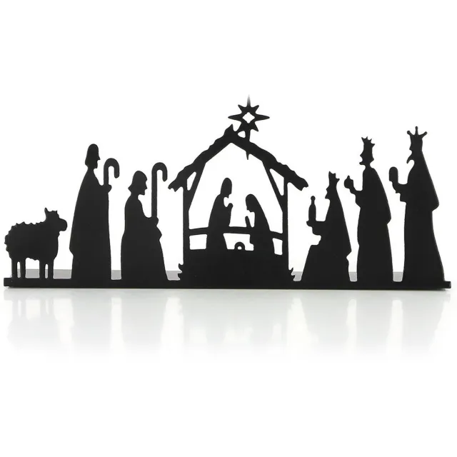 Globo Fair Trade kerststal/zwart/metaal/globo