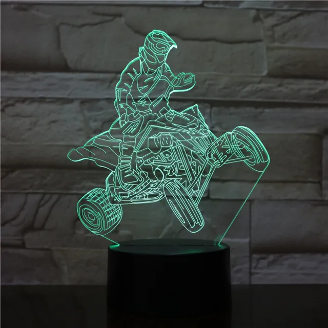 MC Living 3D Led Lamp Met Gravering - RGB 7 Kleuren - Quad
