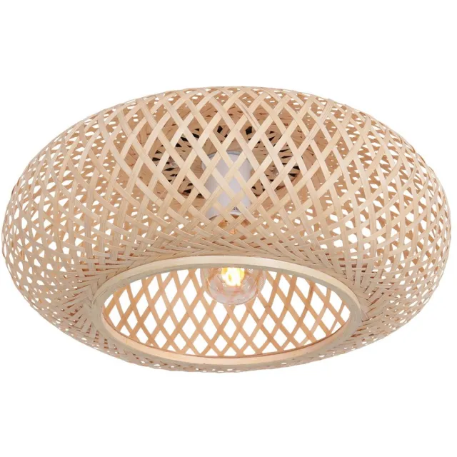 Anne Lighting Plafonniere - naturel - MAZE - bamboe metaal - Ø 40cm - E27 - 3128BE - Anne Lighting Beige
