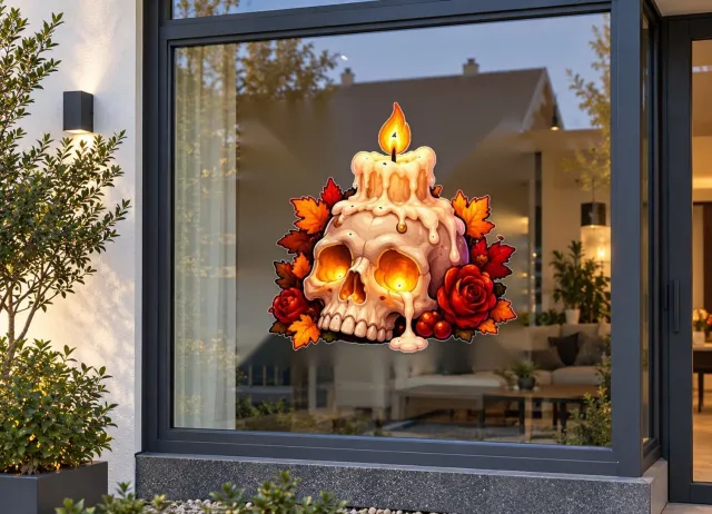 De Stickerman Halloween Raamsticker 30cm Breed Herbruikbaar Weerbestendig (CV3) Multi