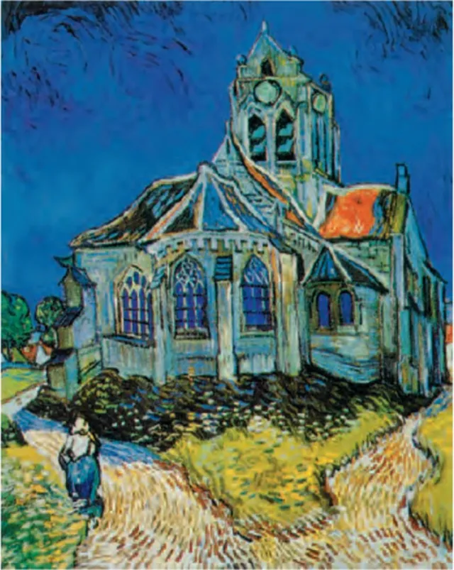 Catch Projecten Mini kunstposter - Vincent van Gogh - De kerk bij Auvers - 24x30 cm Multicolor