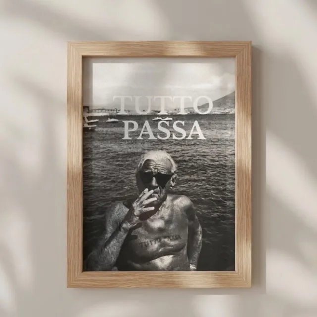 KAE Design Poster - Tutto Passa - Italian - Art Print - 13x18cm - Framed wood