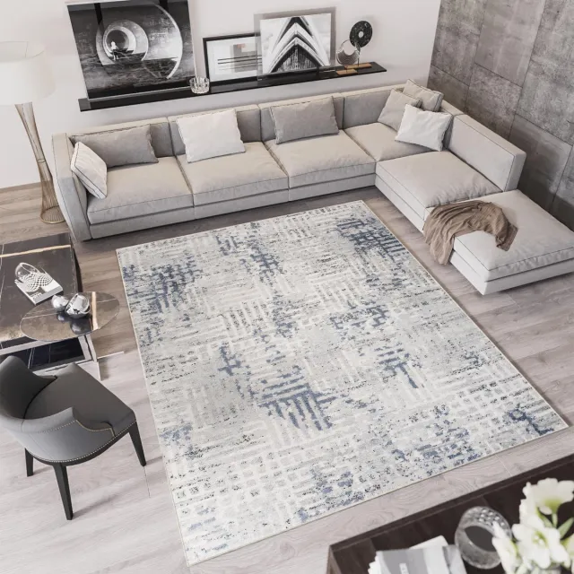 Tapiso Troya Vloerkleed Woonkamer Slaapkamer Licht Creme Design Eyecatcher Interieur Woonsfeer Modern Trendy Duurzaam Hoogwaardig Tapijt Maat - 160x220 Lichtgrijs