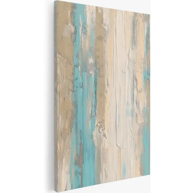 Saammp Canvas Schilderij - Minimalisitsche Strepen - Abstract kunstwerk - 20x30 - Foto op canvas - Wanddecoratie - Muurdecoratie Woonkamer - Slaapkamer decoratie - Canvas Print Multicolor